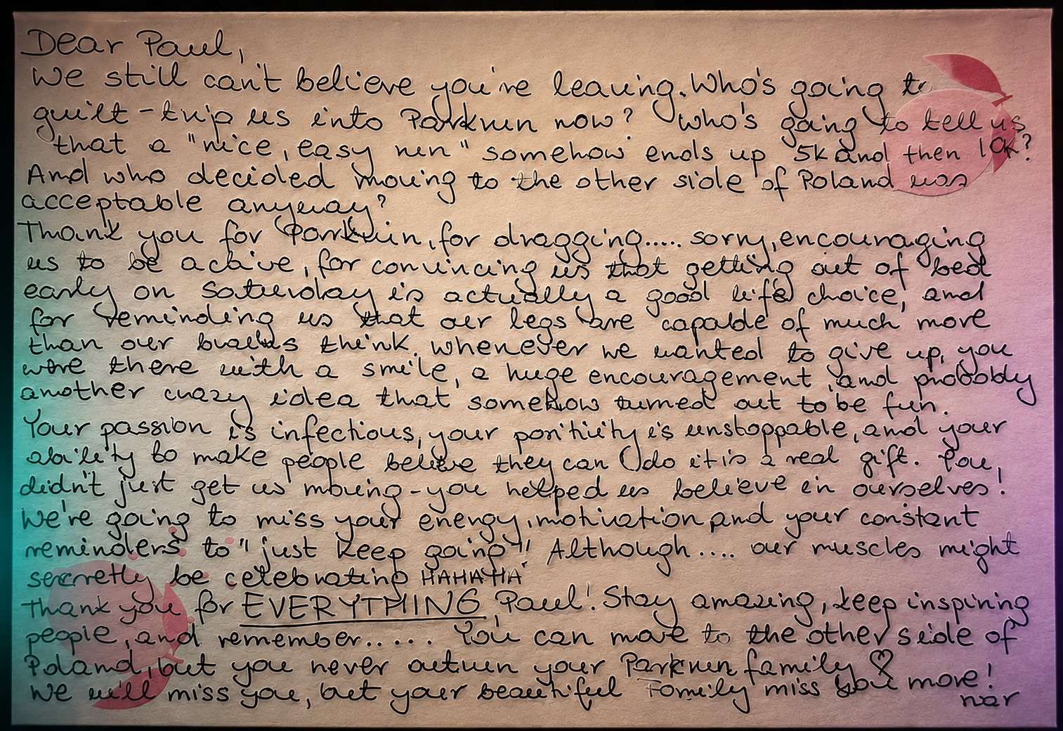 A farewell message I'll always treasure