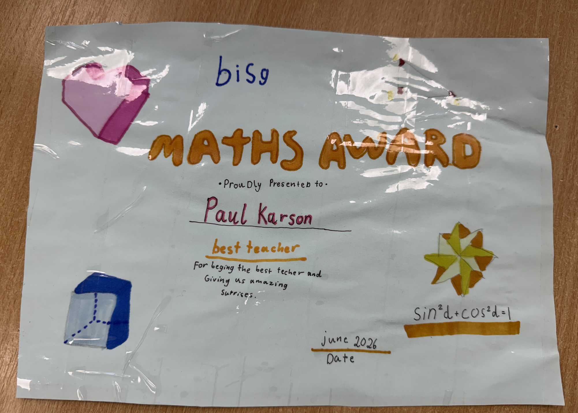 BISG mathematics award