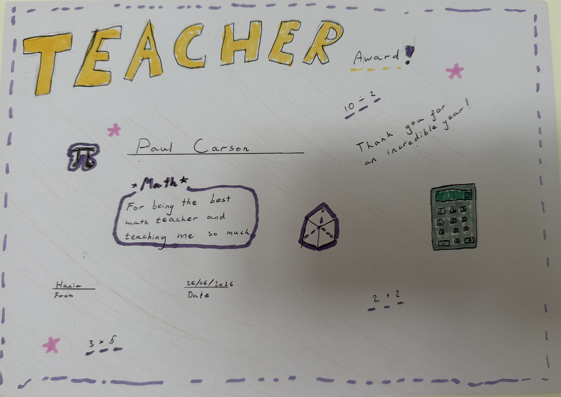 Farewell card