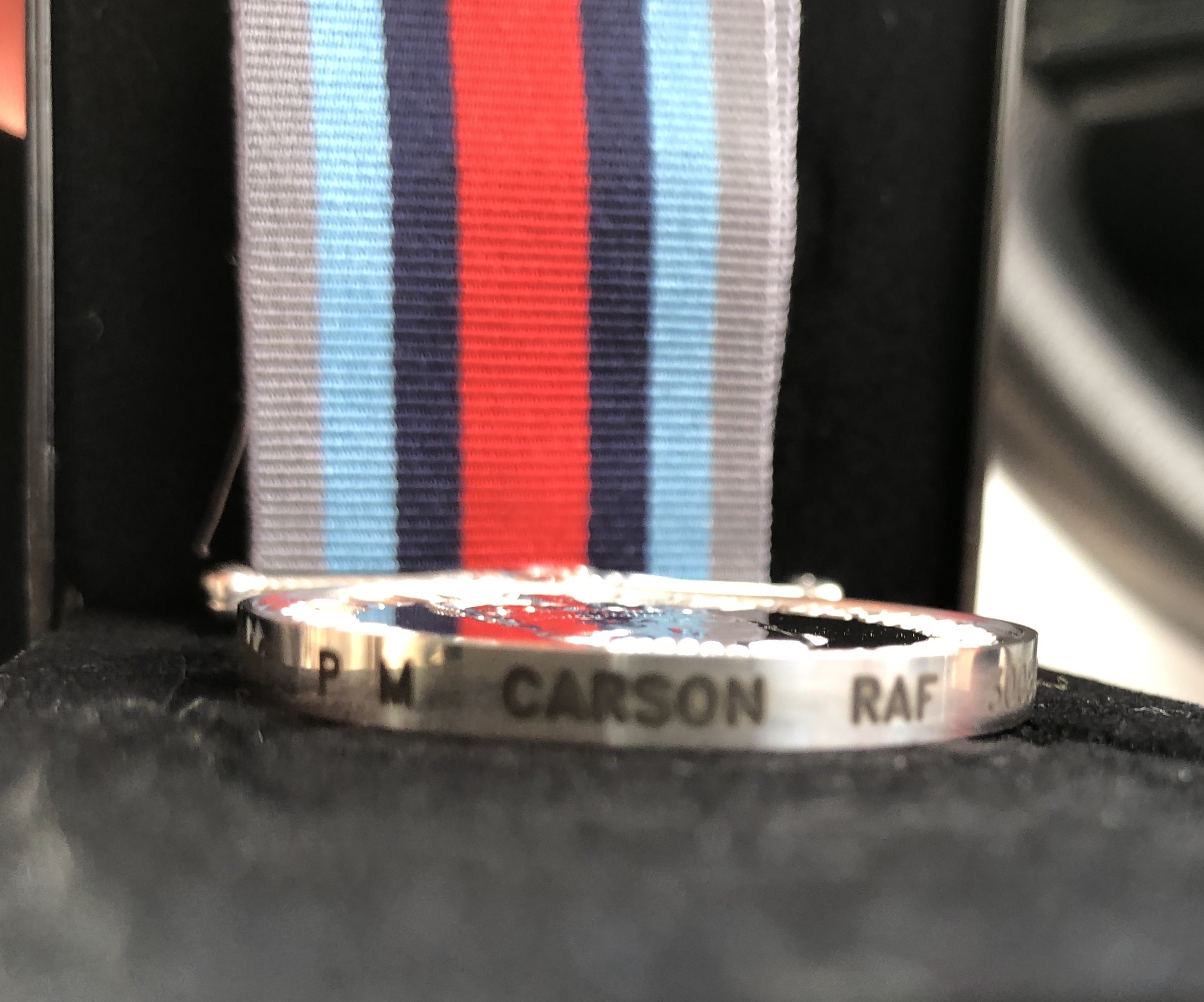 RAF service medal engraved P M Carson