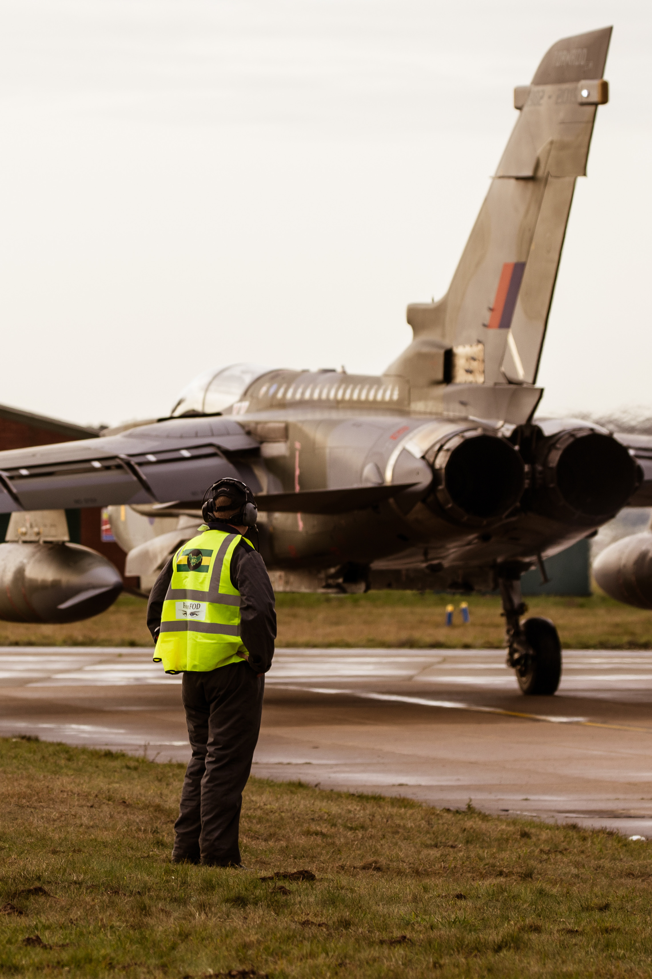 Paul Carson watching a Tornado GR4 on the flight line